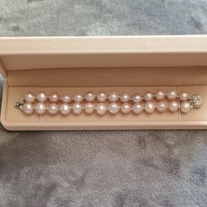 Elegant Pink Pearl Bracelet Double Strand Bracelet New In Box